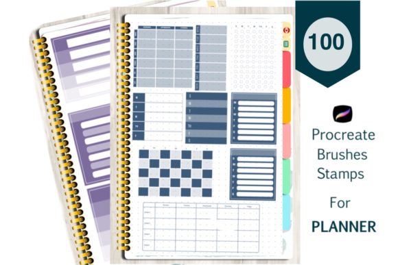 Download Planner Stamp Procreate Brushes - Brush Collection