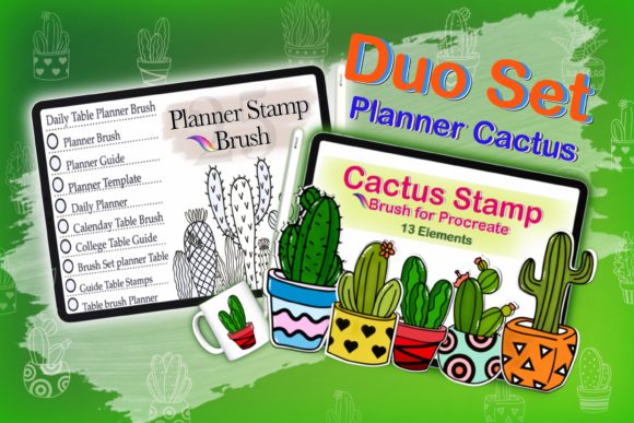 Download Procreate Cactus Template Planner Brush - Brush Collection