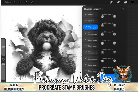 Download Portuguese Water Dog Procreate Brushs - Brush Collection