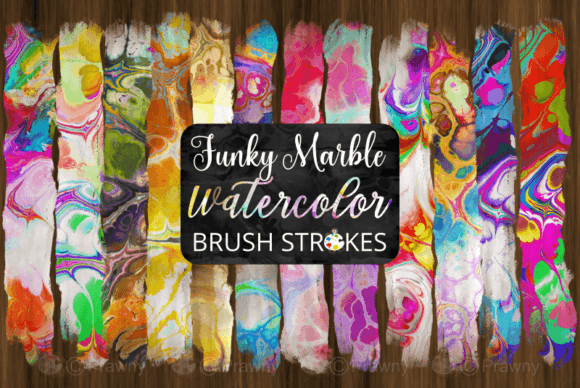 Download Funky Marble Watercolor Brush Strokes - Brush Collection