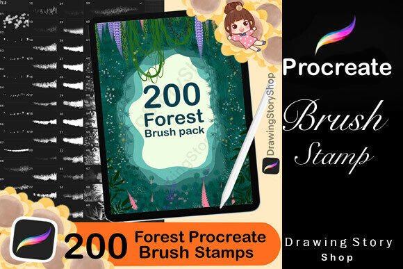 Download 200 Forest Nature Procreate Brushes - Brush Collection