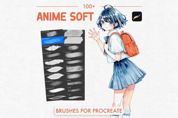 Download 100 Anime Soft Style Brushes Procreate - Brush Collection