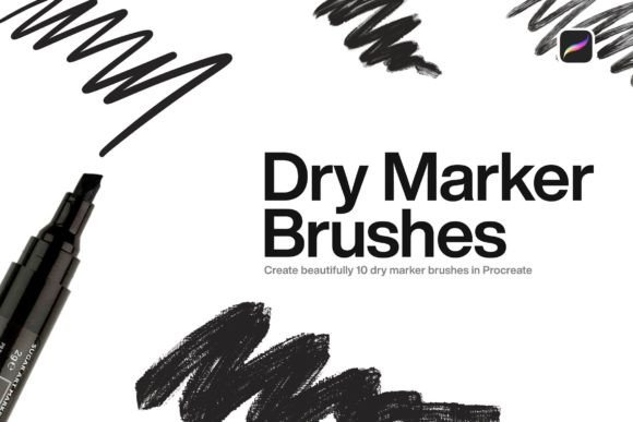 Download 10 Dry Marker Brushes Procreate - Brush Collection