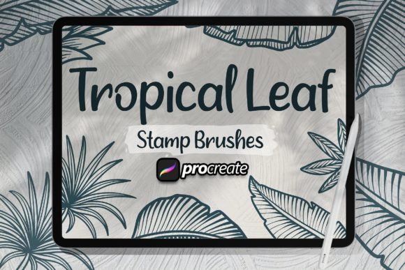 Download Tropical Leaf Brush Procreate - Brush Collection