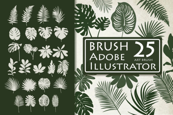 Download Tropical Leaves Brushes for AI - Brush Collection