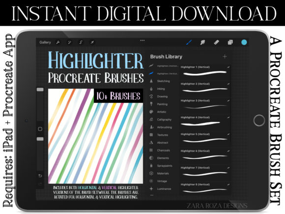 Download Procreate Highlighter Marker Brush Set - Brush Collection