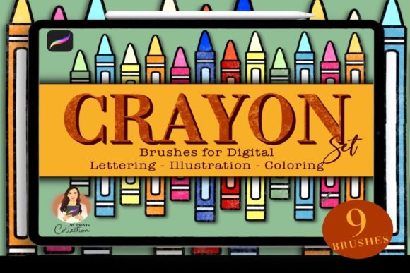 Download Crayon Procreate Brush Set | 9 Brushes - Brush Collection