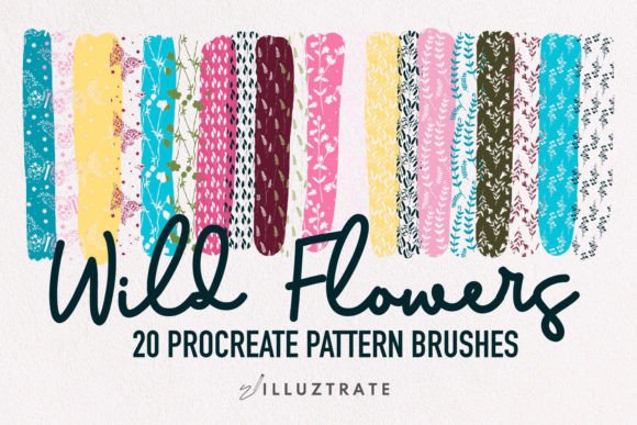 Download Wild Flowers Procreate Pattern Brushes - Brush Collection