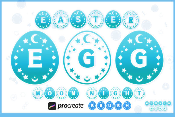 Download Procreate Brush Easter Egg Moon Night - Brush Collection