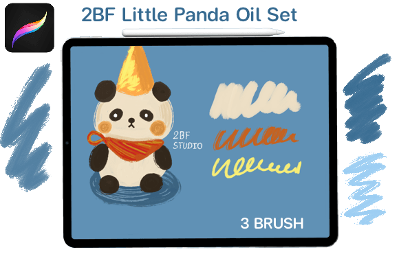 Download Procreate Little Panda Oil Brush - Brush Collection