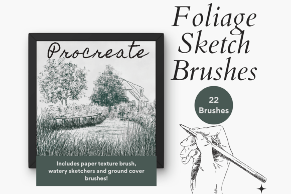 Download Procreate Foliage Sketch Brushes X 22 - Brush Collection