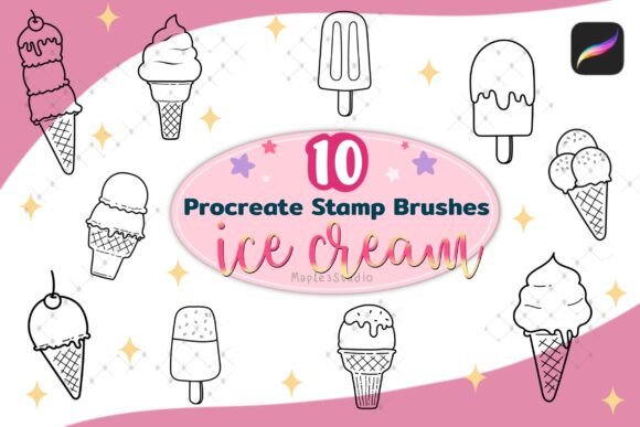 Download Ice Cream Procreate Stamp Brush - Brush Collection