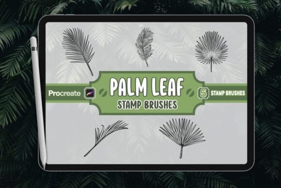 Download Palm Leaf Brush Stamp Set for Procreate - Brush Collection