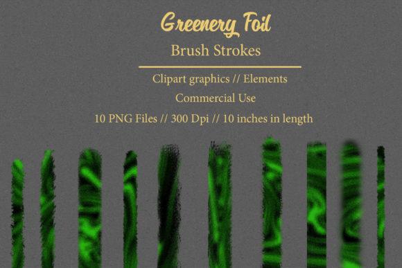 Download Greenery Foil Brush Strokes - Brush Collection