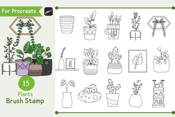 Download Procreate Brush Stamp Plants - Brush Collection