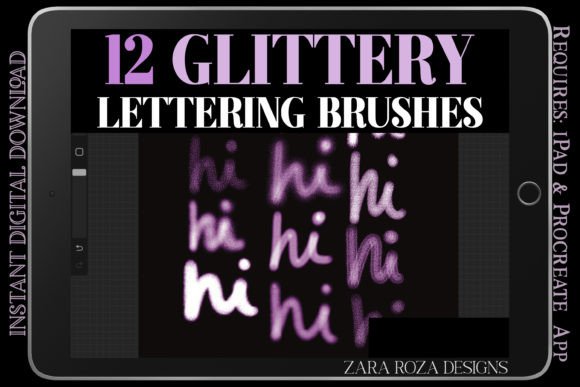 Download Procreate Glittery Lettering Brush Set - Brush Collection