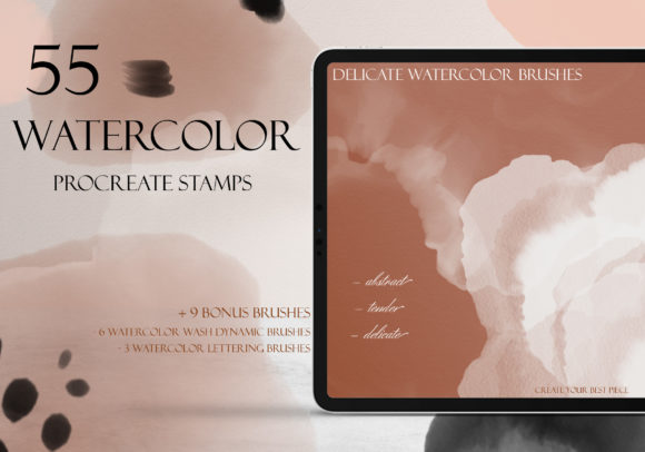 Download Delicate Watercolor Procreate Brush Set - Brush Collection