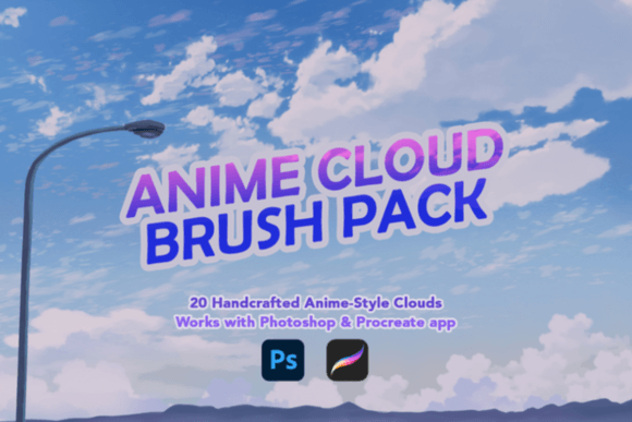 Download Anime-Style Cloud Brush Pack - Brush Collection