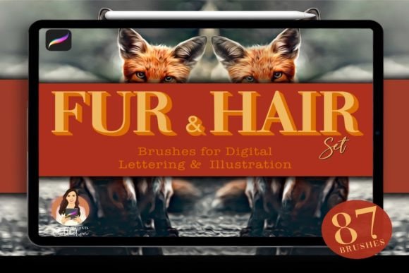 Download 87 Fur &amp; Hair Procreate Brush Set - Brush Collection