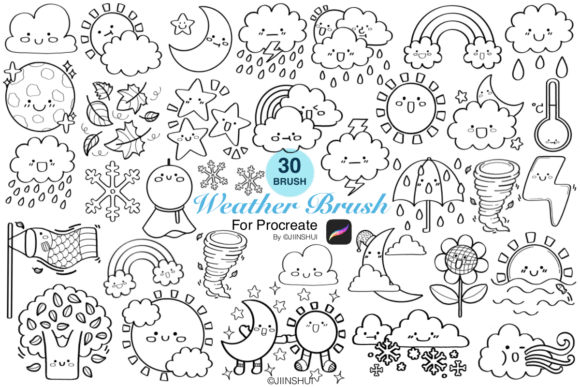 Download Weather Brush Stamp for Procreate - Brush Collection