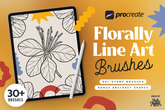 Download Procreate Florally Line Art Brushes - Brush Collection
