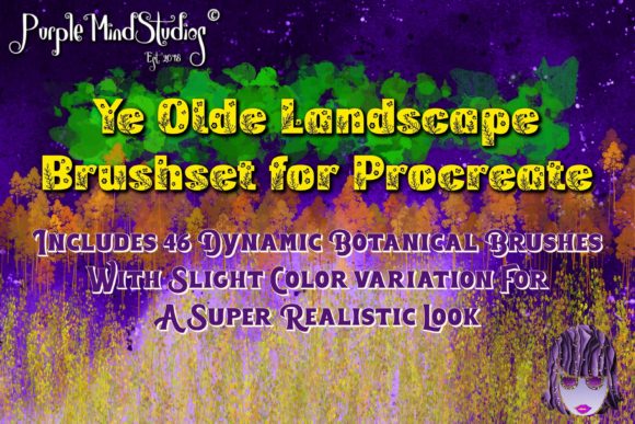 Download Ye Olde Landscape Brushset for Procreate - Brush Collection