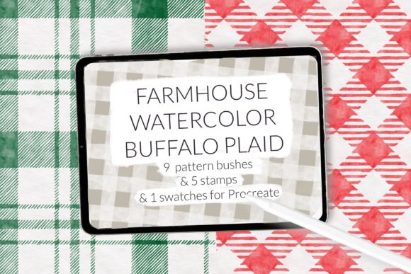 Download Buffalo Plaid Watercolor Pattern Brushes - Brush Collection