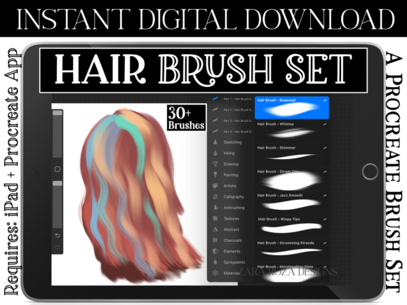 Download Procreate Hair Brush Set Vol. 2 - Brush Collection